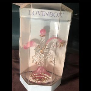 Pink and Clear Glass Figurine